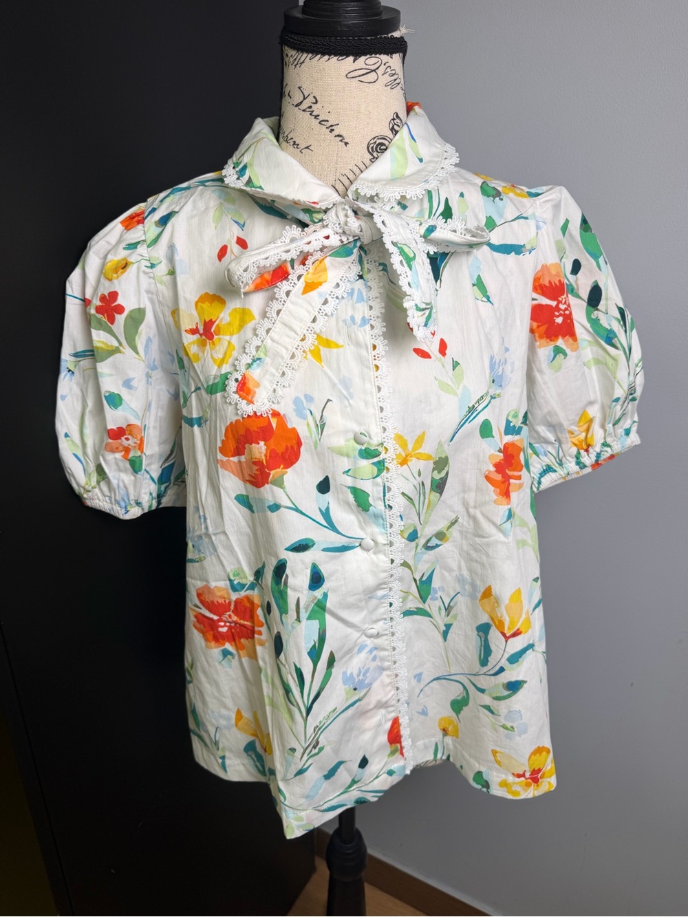 PROSPERINA WILLOW MULTI FLORAL PRINT COTTON TOP NWT Size S